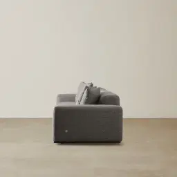 Erica Graphite Woven Fabric 4-Seater Sofa - Black Legs