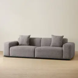 Erica Graphite Woven Fabric 3-Seater Sofa - Black Legs