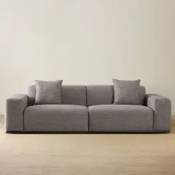 Erica Graphite Woven Fabric 3-Seater Sofa - Black Legs