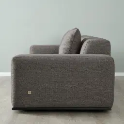 Erica Graphite Woven Fabric 3-Seater Sofa - Black Legs