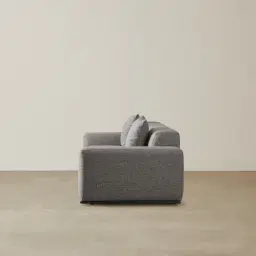 Erica Graphite Woven Fabric 3-Seater Sofa - Black Legs