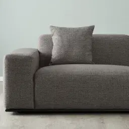 Erica Graphite Woven Fabric 3-Seater Sofa - Black Legs