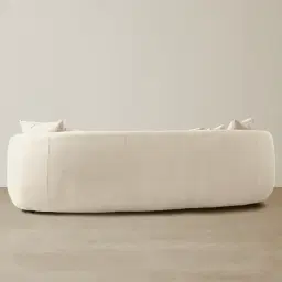 Everett Cream Velvet 3 Seater Sofa - Dark Brown Legs