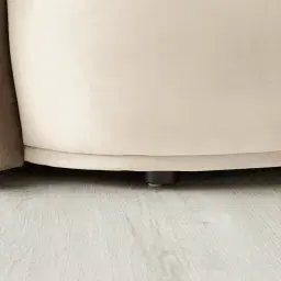 Everett Cream Velvet 3 Seater Sofa - Dark Brown Legs