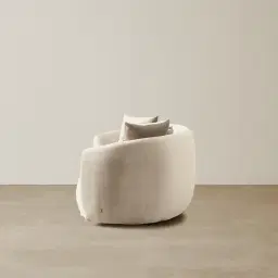 Everett Cream Velvet 3 Seater Sofa - Dark Brown Legs