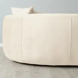 Everett Cream Velvet 3 Seater Sofa - Dark Brown Legs