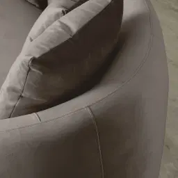 Everett Mushroom Velvet 3 Seater Sofa - Dark Brown Legs