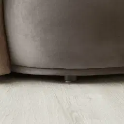 Everett Mushroom Velvet 3 Seater Sofa - Dark Brown Legs