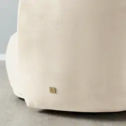 Everett Cream Velvet 2 Seater Sofa - Dark Brown Legs