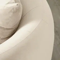 Everett Cream Velvet 2 Seater Sofa - Dark Brown Legs