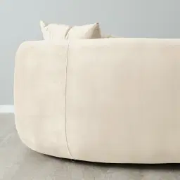 Everett Cream Velvet 2 Seater Sofa - Dark Brown Legs