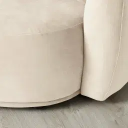 Everett Cream Velvet 2 Seater Sofa - Dark Brown Legs