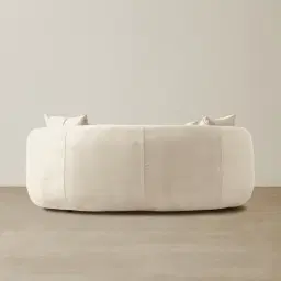 Everett Cream Velvet 2 Seater Sofa - Dark Brown Legs