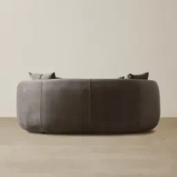 Everett Mushroom Velvet 2 Seater Sofa - Dark Brown Legs