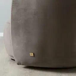 Everett Mushroom Velvet 2 Seater Sofa - Dark Brown Legs