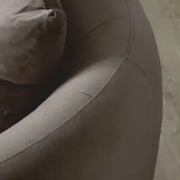 Everett Mushroom Velvet 2 Seater Sofa - Dark Brown Legs