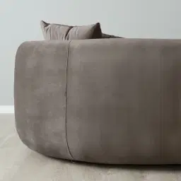 Everett Mushroom Velvet 2 Seater Sofa - Dark Brown Legs