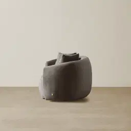 Everett Mushroom Velvet 2 Seater Sofa - Dark Brown Legs