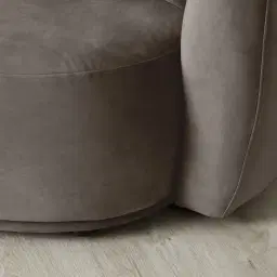 Everett Mushroom Velvet 2 Seater Sofa - Dark Brown Legs