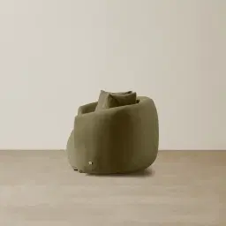 Everett Olive Green Velvet 2 Seater Sofa - Dark Brown Legs