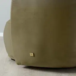 Everett Olive Green Velvet 2 Seater Sofa - Dark Brown Legs