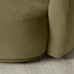 Everett Olive Green Velvet 2 Seater Sofa - Dark Brown Legs