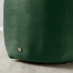 Everett Pine Green Velvet 3 Seater Sofa - Dark Brown Legs