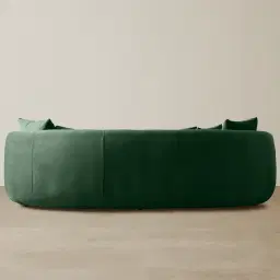 Everett Pine Green Velvet 3 Seater Sofa - Dark Brown Legs