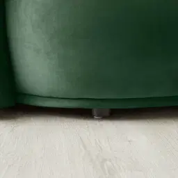 Everett Pine Green Velvet 3 Seater Sofa - Dark Brown Legs