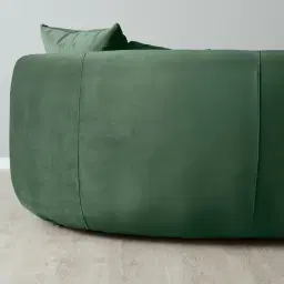 Everett Pine Green Velvet 3 Seater Sofa - Dark Brown Legs