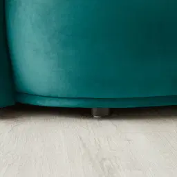 Everett Peacock Blue Velvet 3 Seater Sofa - Dark Brown Legs