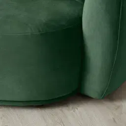 Everett Pine Green Velvet 2 Seater Sofa - Dark Brown Legs