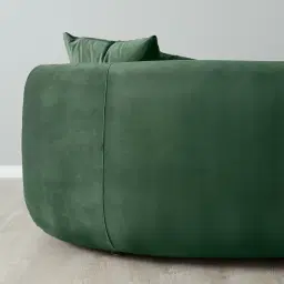 Everett Pine Green Velvet 2 Seater Sofa - Dark Brown Legs