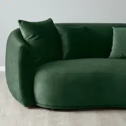 Everett Pine Green Velvet 2 Seater Sofa - Dark Brown Legs