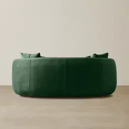 Everett Pine Green Velvet 2 Seater Sofa - Dark Brown Legs