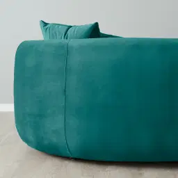 Everett Peacock Blue Velvet 2 Seater Sofa - Dark Brown Legs