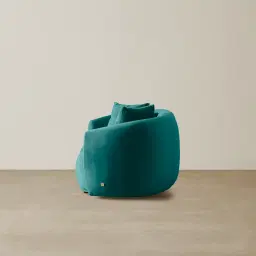 Everett Peacock Blue Velvet 2 Seater Sofa - Dark Brown Legs