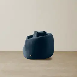 Everett Navy Blue Velvet 2 Seater Sofa - Dark Brown Legs