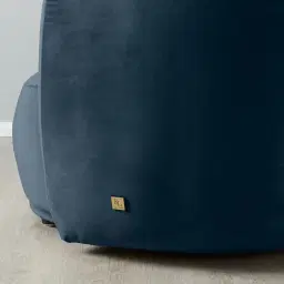 Everett Navy Blue Velvet 2 Seater Sofa - Dark Brown Legs