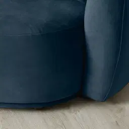 Everett Navy Blue Velvet 2 Seater Sofa - Dark Brown Legs