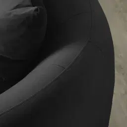 Everett Midnight Black Velvet 2 Seater Sofa - Dark Brown Legs