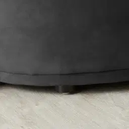 Everett Midnight Black Velvet 2 Seater Sofa - Dark Brown Legs