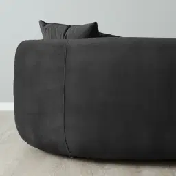 Everett Midnight Black Velvet 2 Seater Sofa - Dark Brown Legs