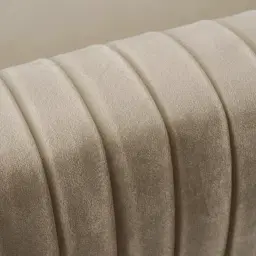 Crown Light Beige Velvet 3-Seater Sofa - Champagne Gold Stainless Steel Legs