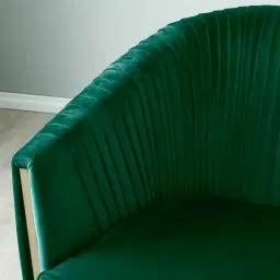 Crown Emerald Green Velvet 3-Seater Sofa - Champagne Gold Stainless Steel Legs