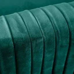 Crown Peacock Blue Velvet 3-Seater Sofa - Champagne Gold Stainless Steel Legs