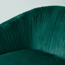 Crown Peacock Blue Velvet 3-Seater Sofa - Champagne Gold Stainless Steel Legs