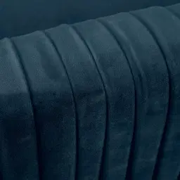 Crown Navy Blue Velvet 3-Seater Sofa - Champagne Gold Stainless Steel Legs