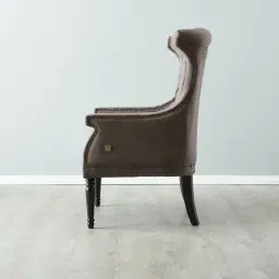 Deco Mushroom Velvet Armchair - Dark Brown Legs