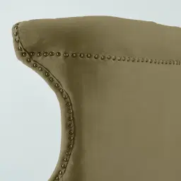 Deco Olive Green Velvet Armchair - Dark Brown Legs